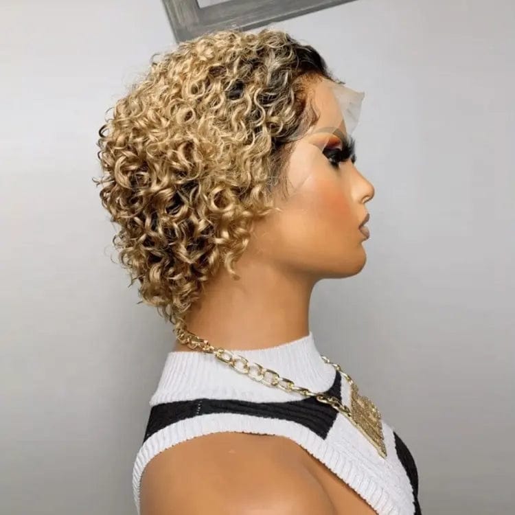 Pixie Cut Short Water Wave Curly