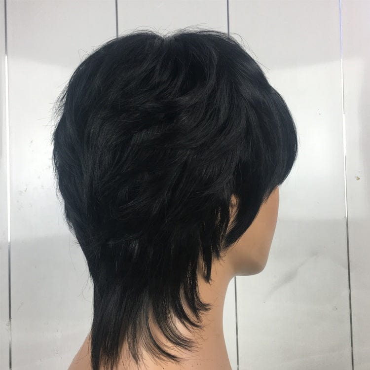 Pixie Cut wig Black 1b/27 Honey Blonde Short Virgin Human Hair None lace Machine made wigs