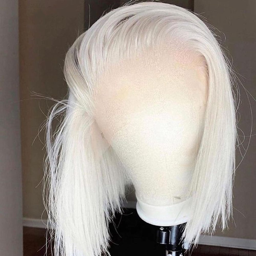 Platinum Blonde Deep Curly Human Hair Wig Pre Plucked Loose Wave Short Bob Wig 13x4 Lace Front Human Hair Wigs For Black Woman