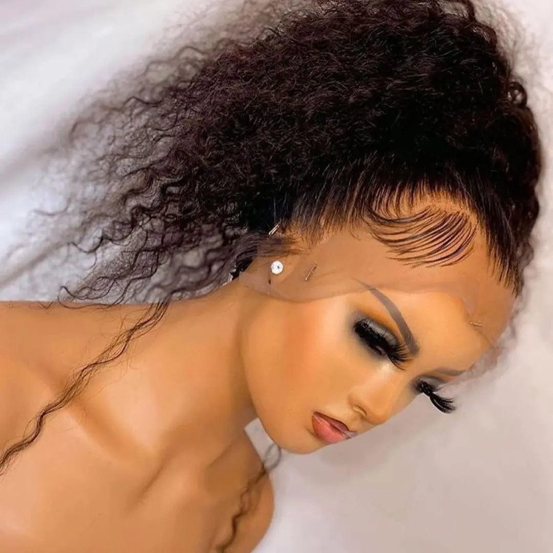 Popular Brazilian Kinky Curly Wig Human Hair Wigs For Women Lace front Wig Non-Remy Hair With Baby Hair Sale