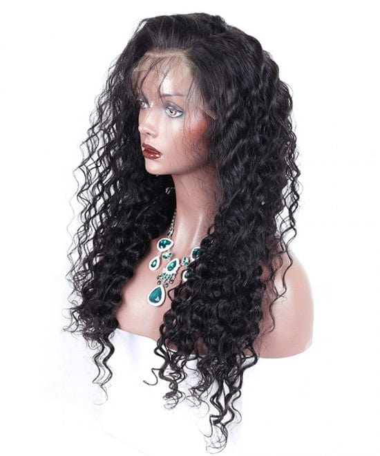 Pre-Made Scalp Glueless 13x6 Lace Frontal Wigs Human Hair With Pre Plucked Baby Hair Brazilian Deep Curly High Density