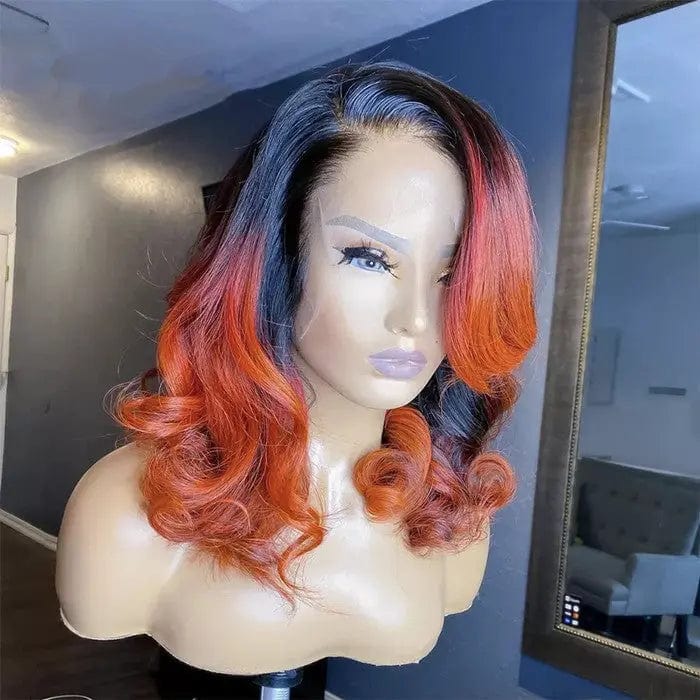 Pre Plucked Loose Body Wave Lace Wig Highlights Red Remy Hair Lace Front Wigs for Black Women