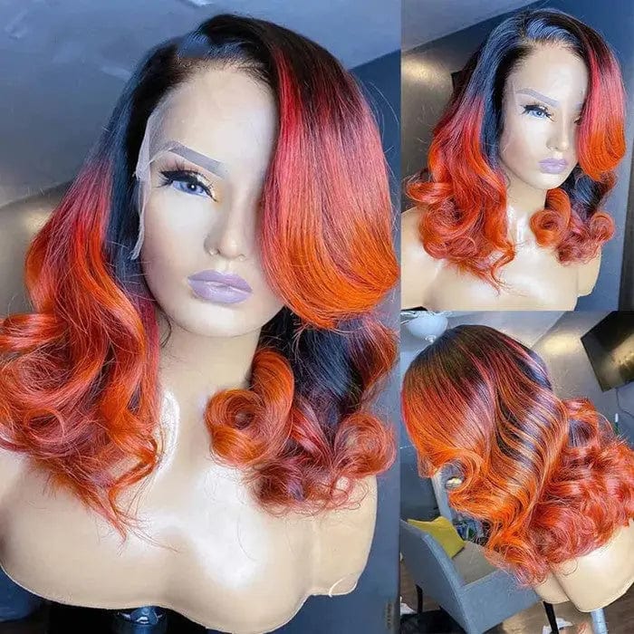 Pre Plucked Loose Body Wave Lace Wig Highlights Red Remy Hair Lace Front Wigs for Black Women