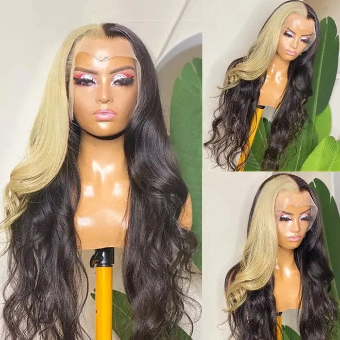 Professional Hair Vendors 1B/Blonde Loose Wave Human Virgin Hair 13*4 Transparent HD Lace Front Wigs