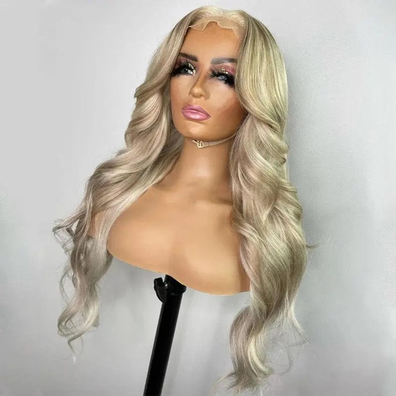 Professional Hair Vendors Highlight  Blonde Human Virgin Hair 13*4 Transparent HD Lace Front Wigs