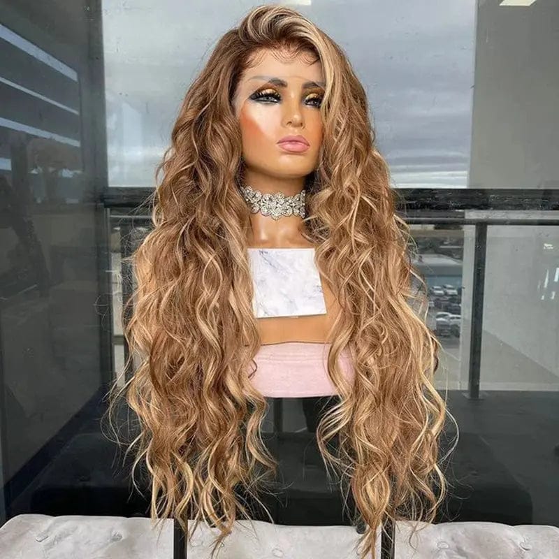 Professional Hair Vendors Highlight Brown Human Virgin Hair 4*4 Transparent HD Lace Closure Wigs