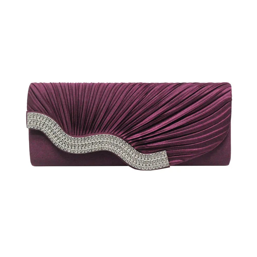 Purple New Pattern Fashionable European And American Hot Style Rhinestone Fold Clutch Bag Ladies Satin Dinner Bag Shoulder Bag