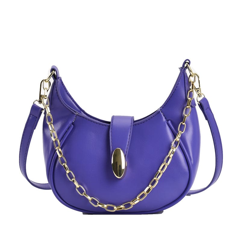 PURPLE Niche Bag Women's Foreign Trade New Trendy High-End Texture One-Shoulder Messenger Bag Fashion Crescent Saddle Bag