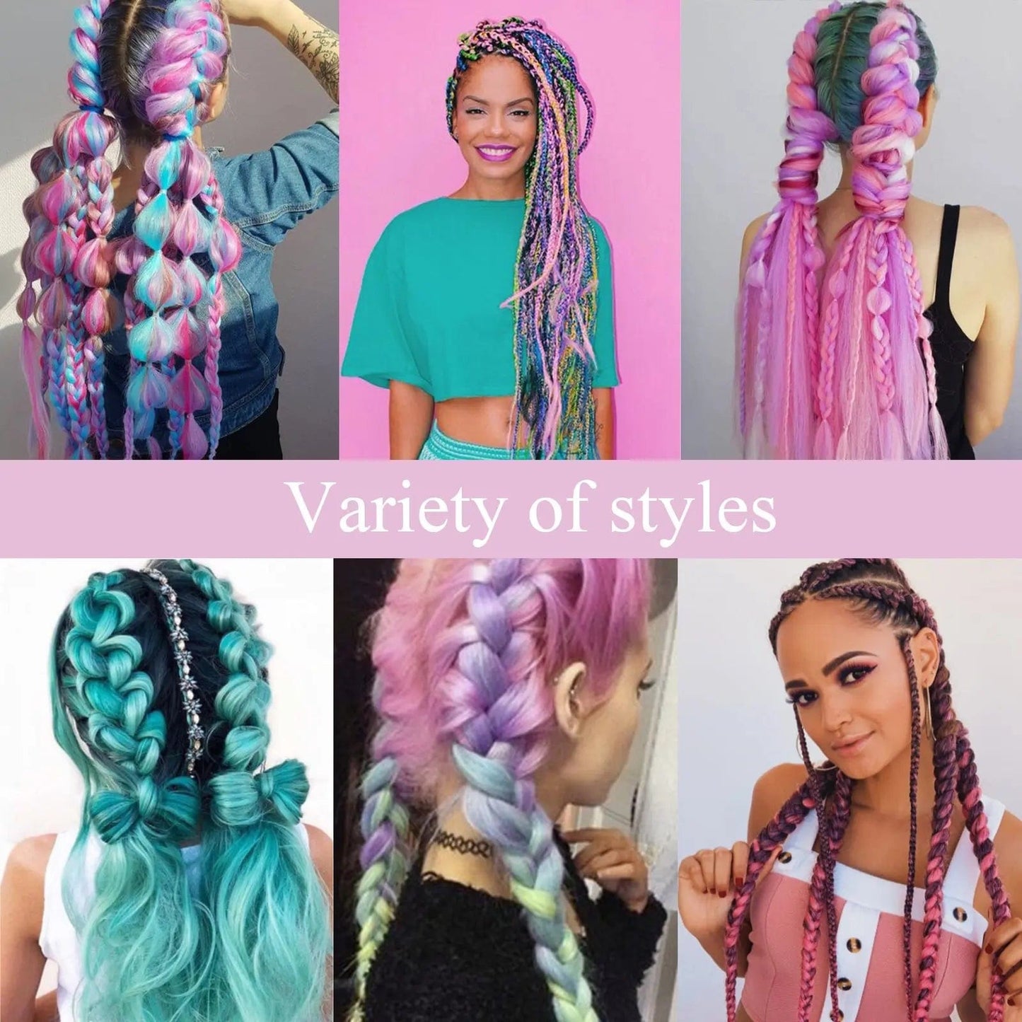 Purple Pink Ombre Jumbo Braids Hair Extensions Synthetic Hair Braids Yaki Straight Pre Stretched 0utre braiding hair