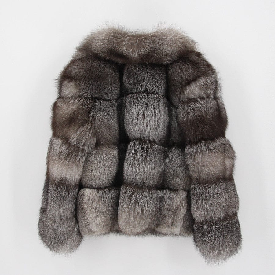 QIUCHEN QC21083 Fashion Design Winter WomenPlus Size Jacket Luxury Furry Warm Silver Fox Fur Coats