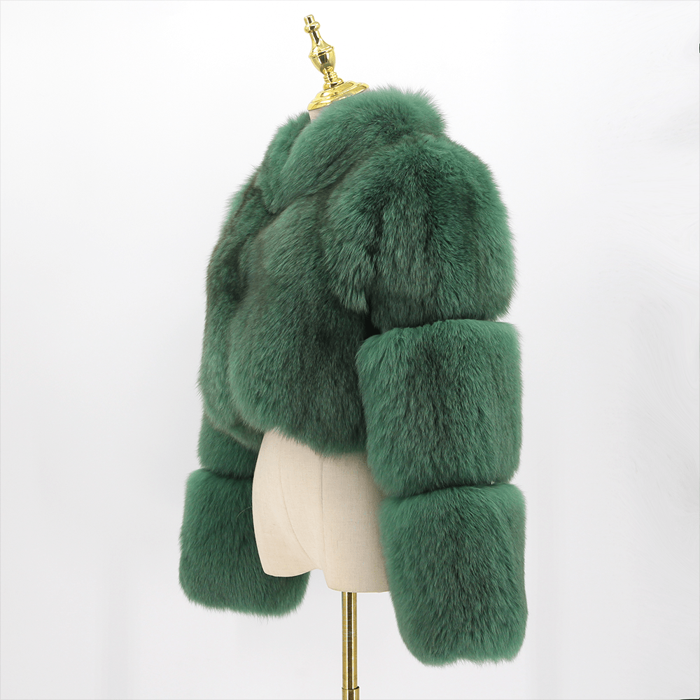 QIUCHEN QC22062 2022 New Luxurious Fluffy Women Fashion High Quality Fox Fur Coat Winter Warm Cropped Jacket