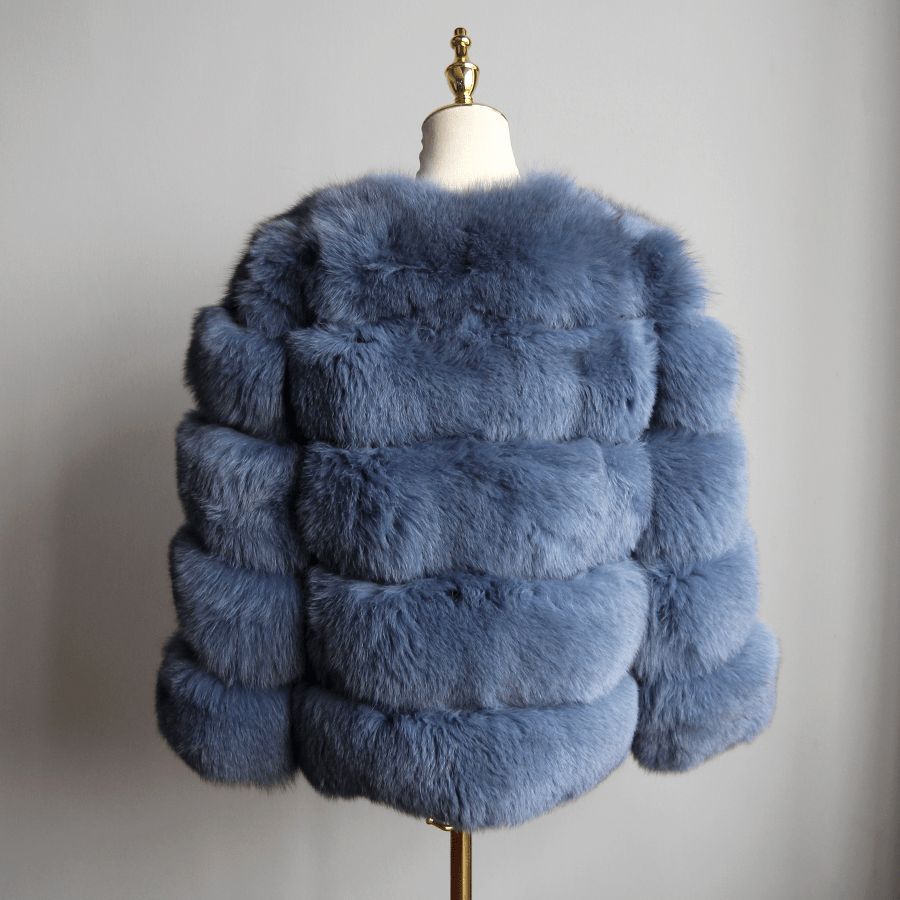 QIUCHEN- QC8081 winter women plus size real fox fur coat fluffy thick womens luxury fur jackets