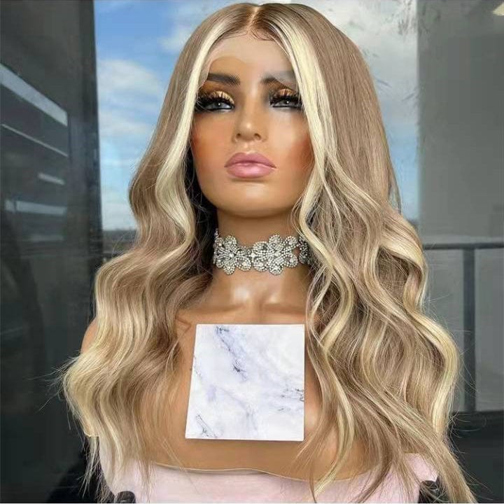 Quality European Hair Ombre Blonde Wave Short Bob Wig Health Young Raw Hair Transparent Swiss Lace Front Wigs