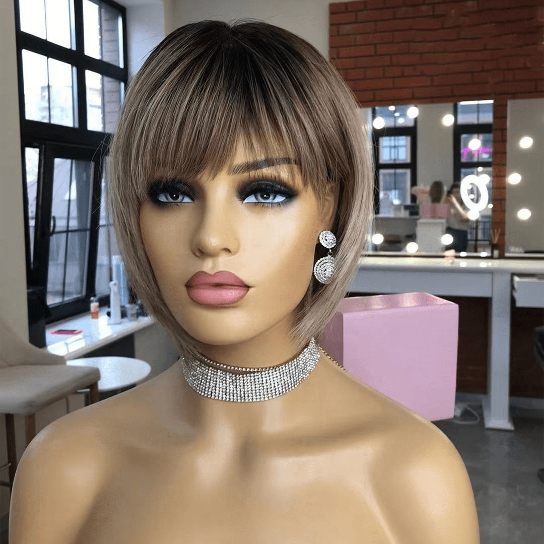 Quality Lace Frontal Wig Vendor Ombre 613 Blonde Wave Short Bob Raw Hair Transparent Swiss Lace Front Wigs With Brown Root