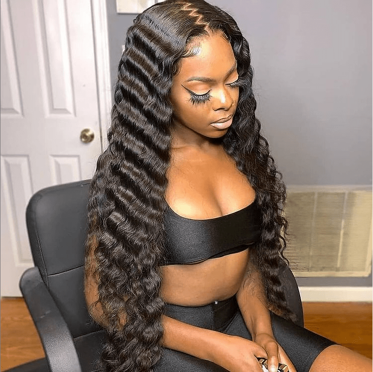 Raw hair deep wave Wig Lace Frontal  Human Hair Wigs Pre Plucked For Women Sunlight Virgin brazilian loose deep  Human Hair Wigs