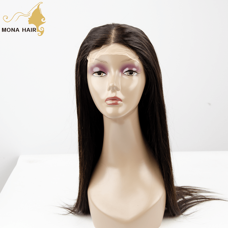 Raw Human Hair Wig Vendors Cambodian Natural Transparent Lace Cuticle Aligned Silk Straight 4*4 Closure Wig For Black Women