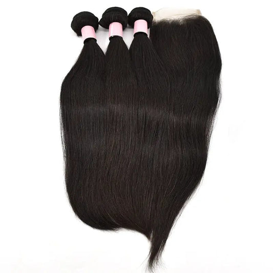 Raw Virgin hair Straight bundle with Closure