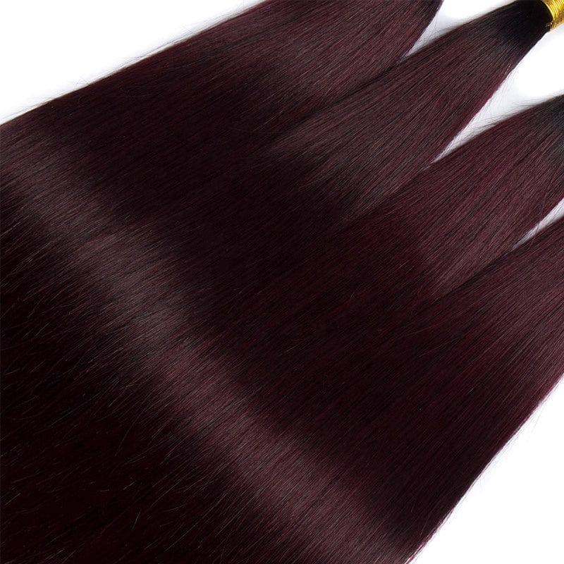 Raw Virgin Unprocessed Ombre Peruvian Hair Straight Human Hair  T1B/Burgundy Bundles Deals 99J Hair Weave Lollyhair