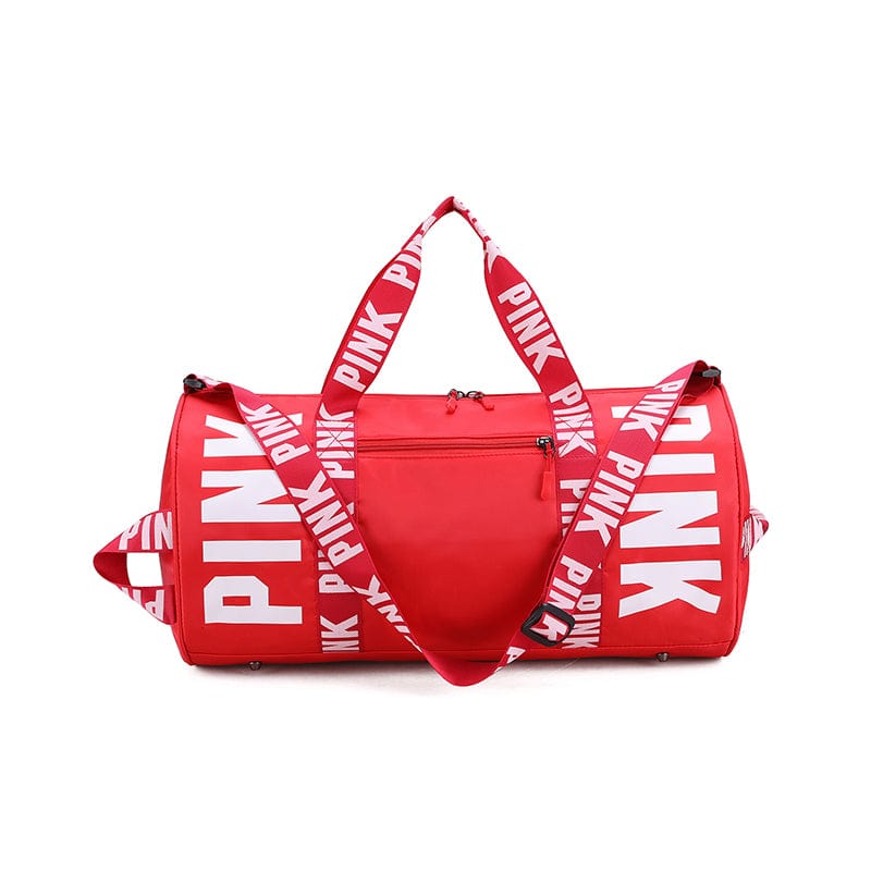 Red New Zipper Weekender Sport Gym Outdoor Pink Ladies Travel Bag Luggage Waterproof Duffle Fitness Bag Women