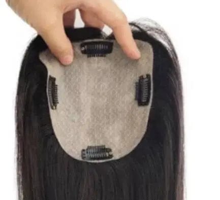 Remy Human Hair Topper Toupee for Women Machine Made Silk Base Hair Piece