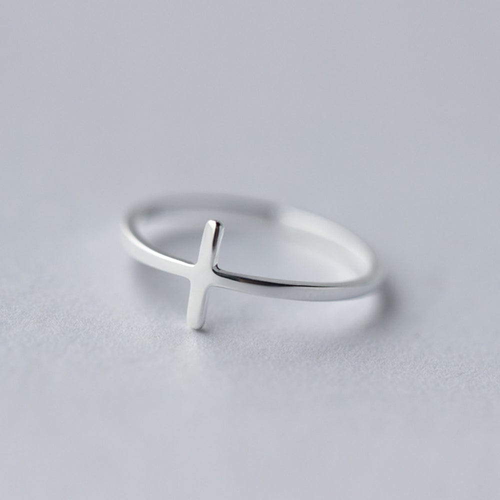 Resizable / Women Ring / silver Personality Jewelry Jesus Cross Adjustable Ring Fashion Jewelry 925 Sterling Silver Rings