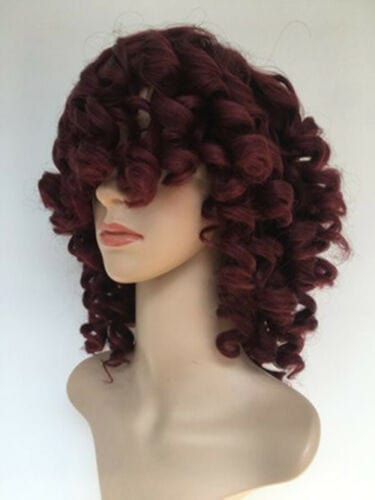 Rihanna Short Curly Red Wigs For Women 180% density virgin hair lace front Bob Wigs with fringe bang Burgundy Perruque