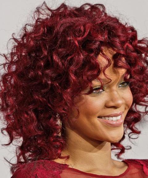 Rihanna Short Curly Red Wigs For Women 180% density virgin hair lace front Bob Wigs with fringe bang Burgundy Perruque