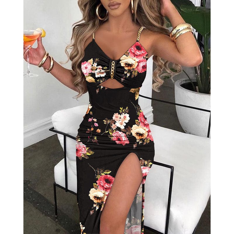 RNSHANGER Sexy Women Black Dress Casual Cocktail Party Prom Luxury Evening Chic Formal Occasion Dresses Summer Temperament Dress