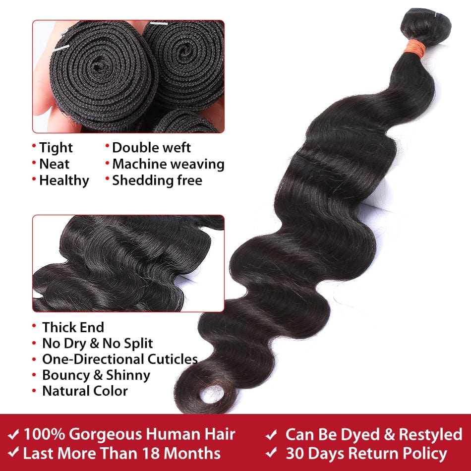 Rosabeauty 28 30 32 40 Inch Body Wave Human Hair Bundles 100% Remy Brazilian Weave 2 3 4 Hair Extensions Weft deals