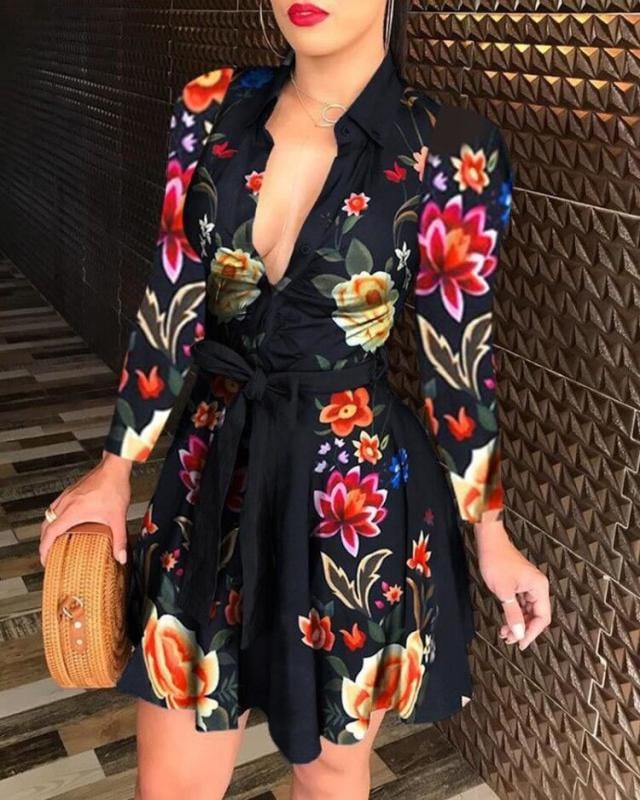 S / 4 Spring Casual Girls' women evening Dresses plus size hot style autumn new print dress fashion womens clothes