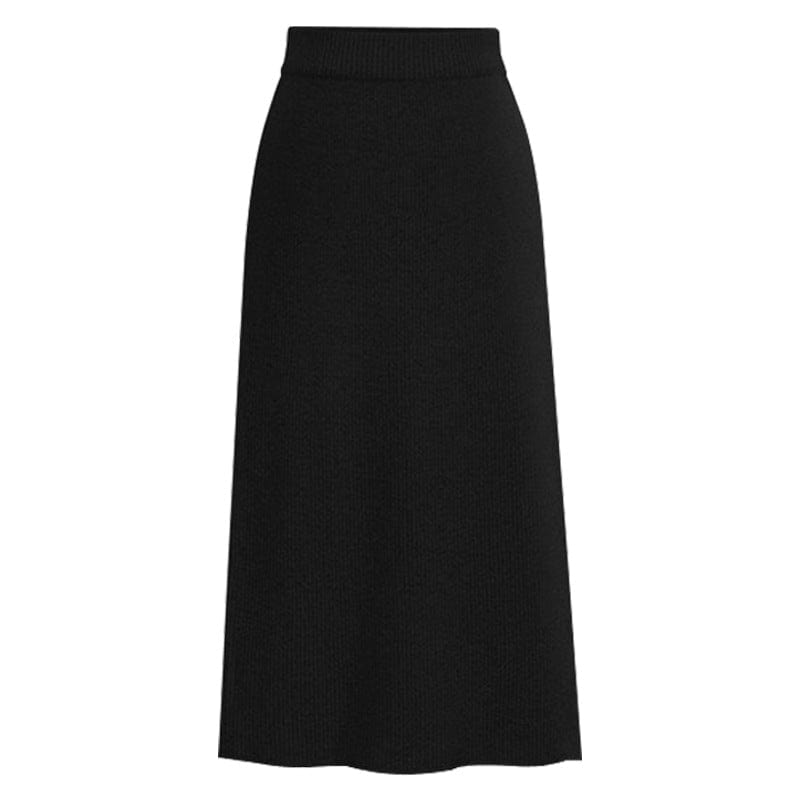 S / Black 10%OFF S-6XL Spring/summer large size skirts mid-length wool knitted slit bag hip skirt one-step high waist skirt