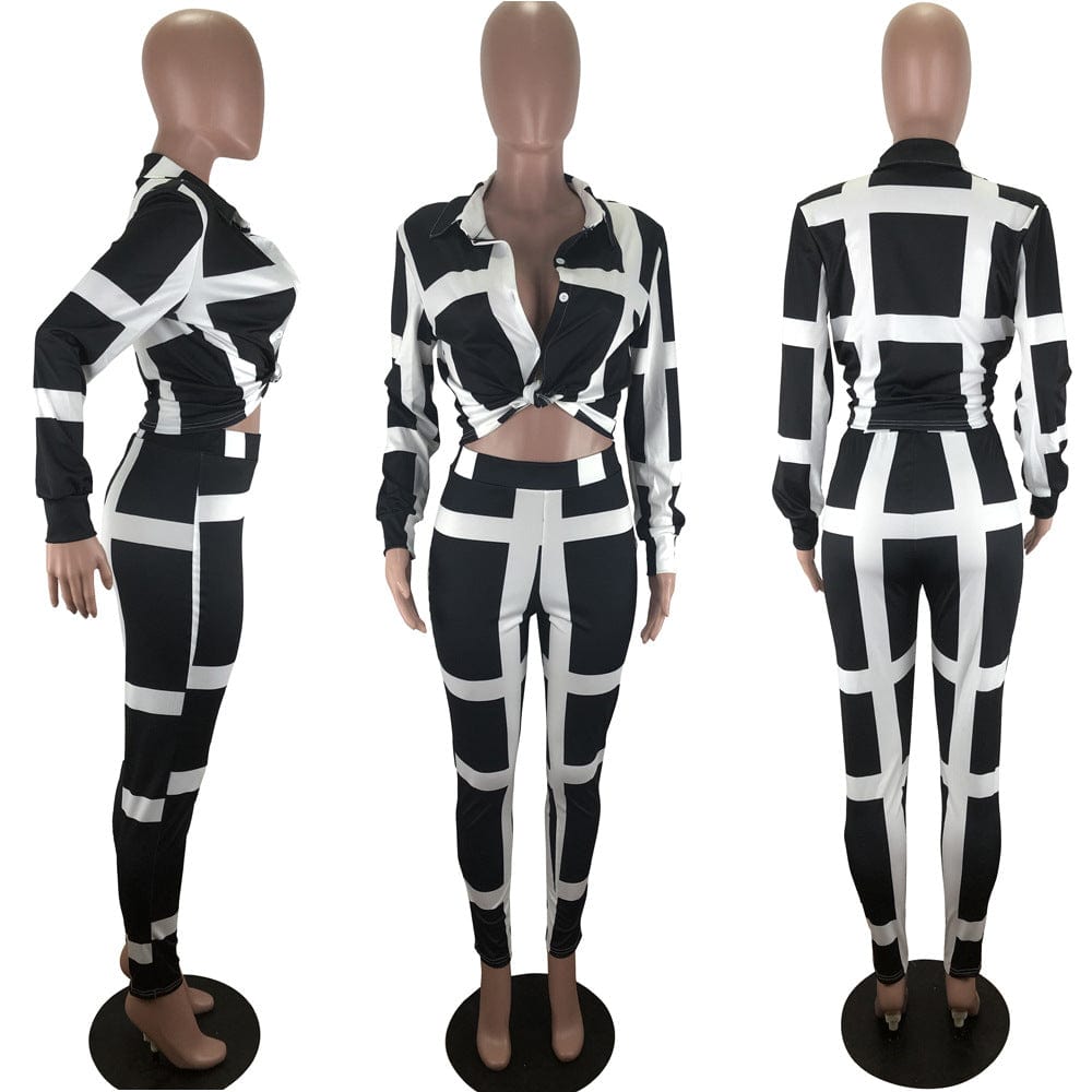 S / Black fashion casual printing striped suit fashion sweat suits fashion girls suit