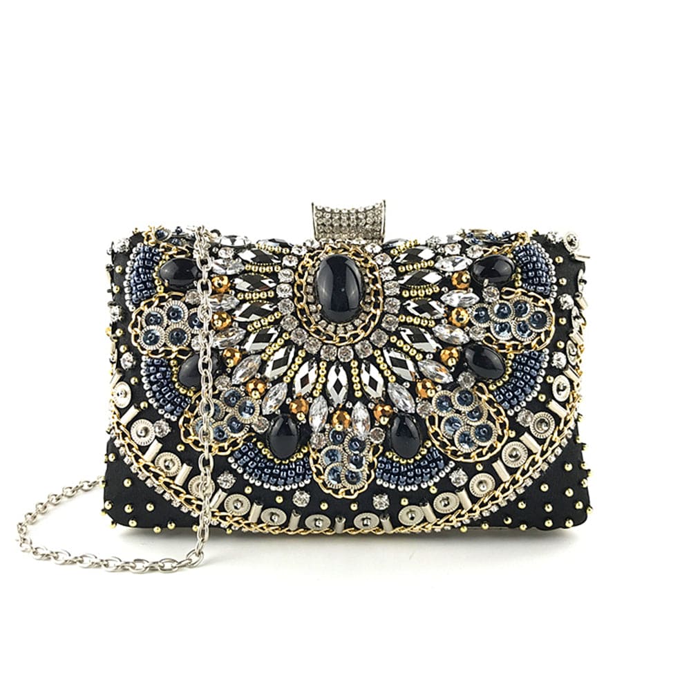 S / black OC3803 Fashion Women Beaded Clutch Bag Wholesale