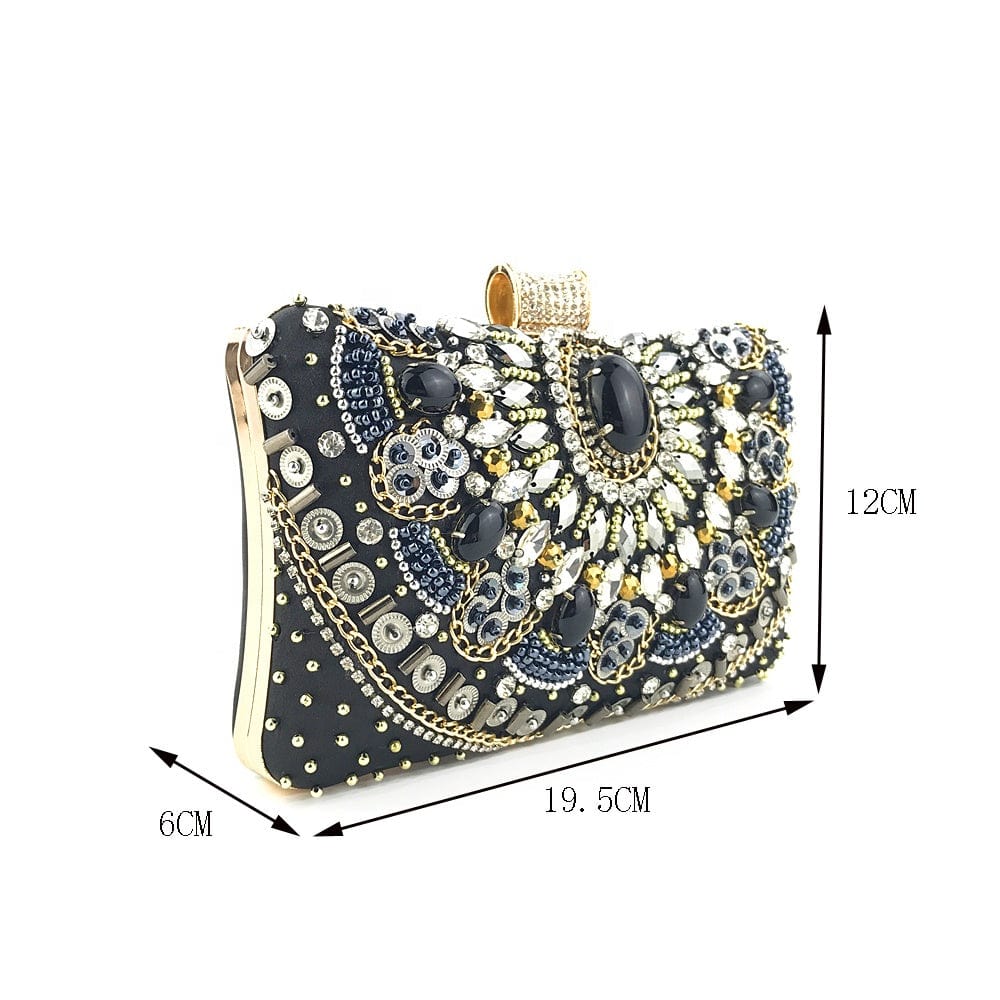 S / black OC3803 Fashion Women Beaded Clutch Bag Wholesale