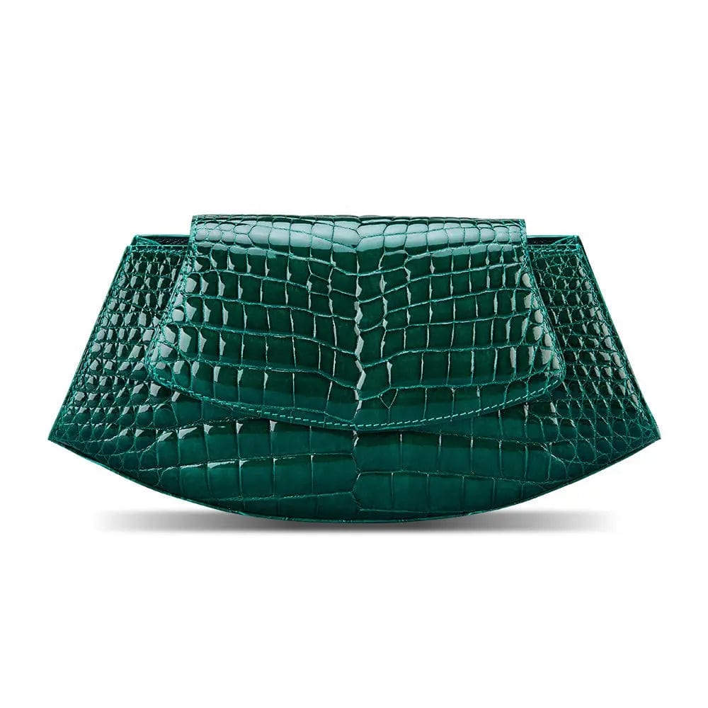 S / Deep Green High quality ladies alligator handbag manufacturer chain purse handbag for women