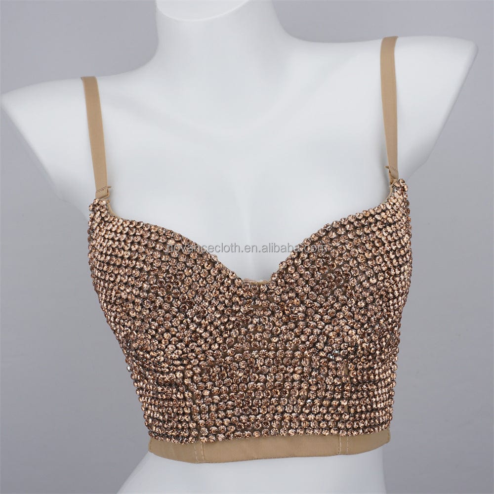 S / Gold Novance Top Selling Products 2022 Diamond Comfortable Bra Woman  Push Up Bralet Bra Diamond Studded Bra Ropa Interior Femenina