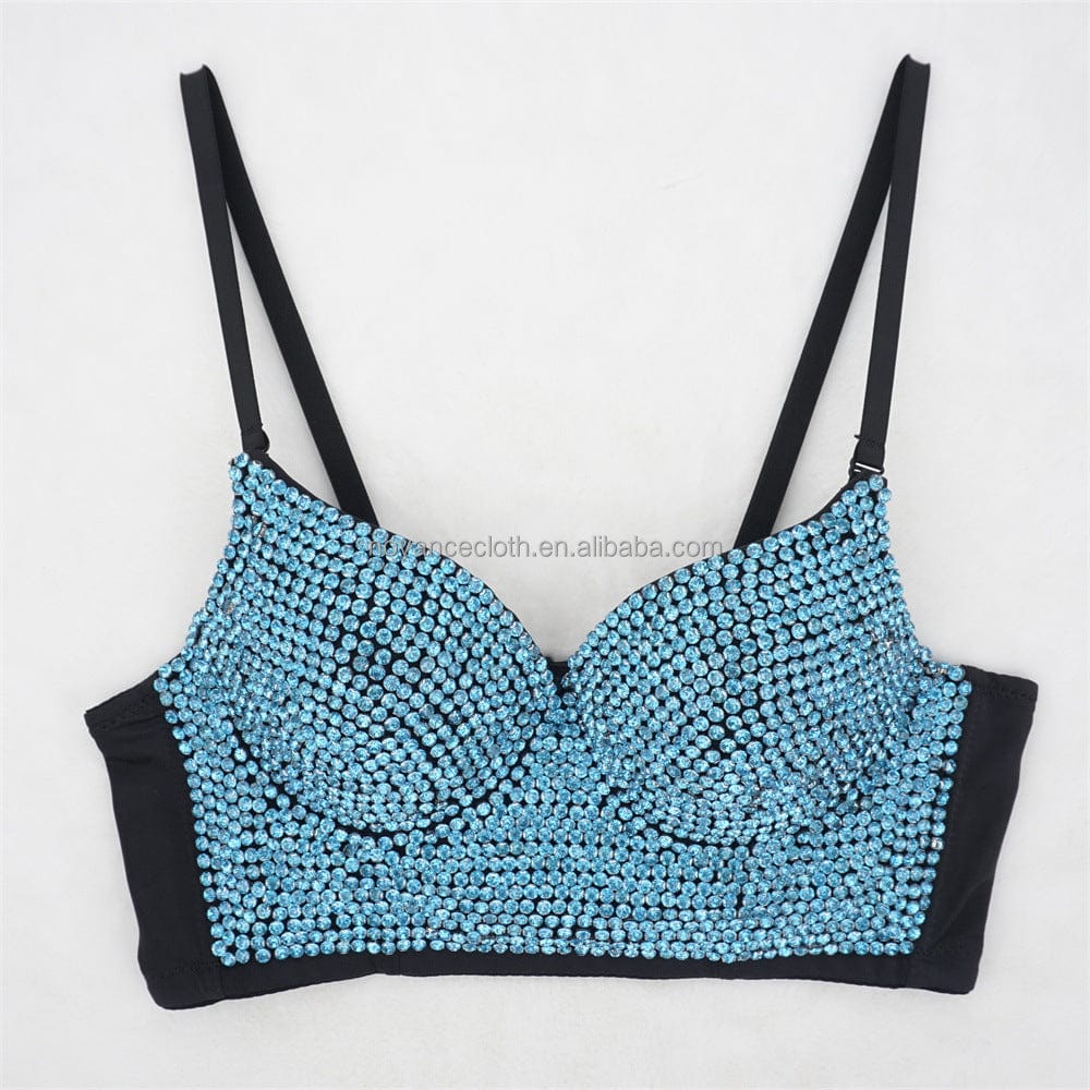 S / Light Blue Novance Top Selling Products 2022 Diamond Comfortable Bra Woman  Push Up Bralet Bra Diamond Studded Bra Ropa Interior Femenina