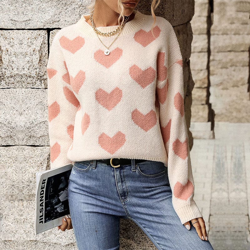 S / Pink 2022 Fall Winter Women Knit Clothing Famous Brand Long Sleeve Knit Pullover Designer Crew Neck Long Knitting Sweater