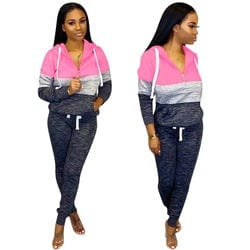 S / Pink S2900 sweetsuits women two piece tracksuit jogging  suit