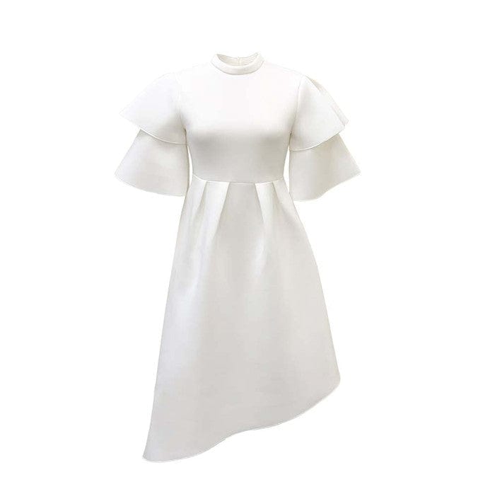 S / White A230A-2022 new arrivals ladies formal dresses ruffle sleeve evening gown dress elegant