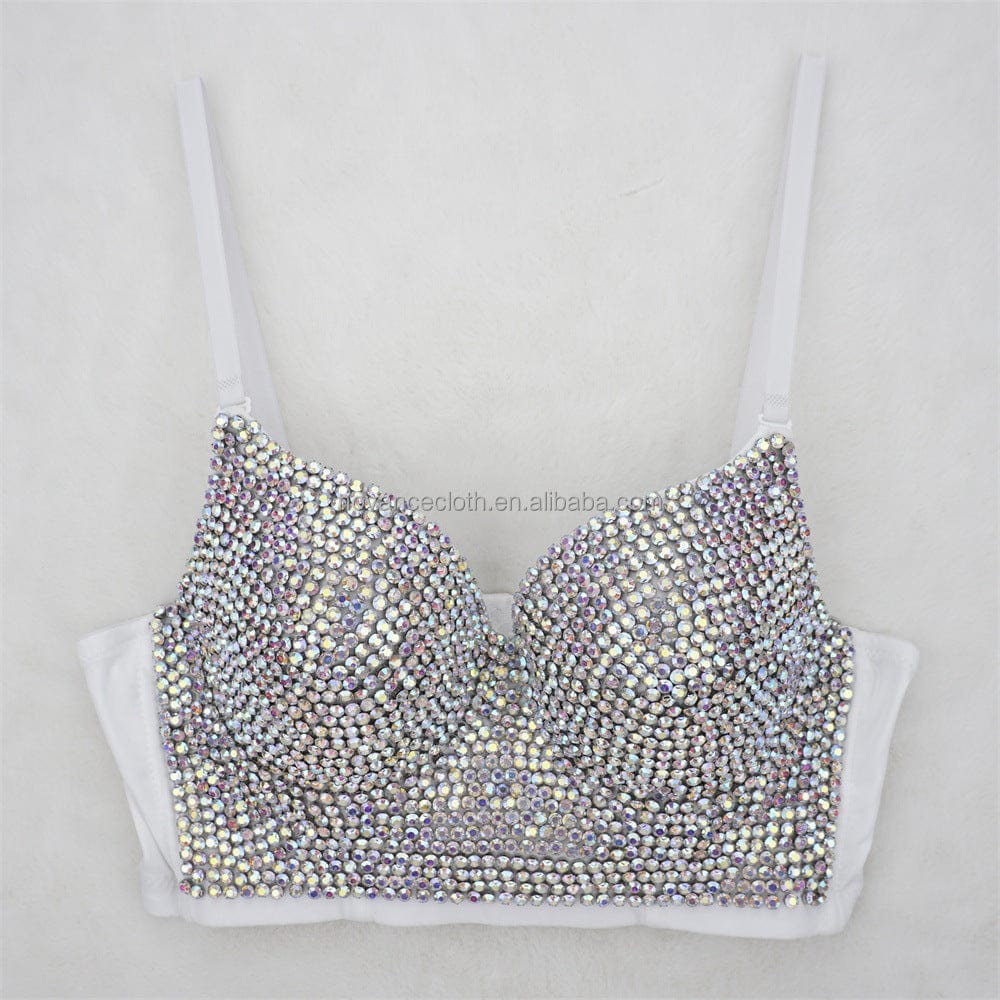 S / White Novance Top Selling Products 2022 Diamond Comfortable Bra Woman  Push Up Bralet Bra Diamond Studded Bra Ropa Interior Femenina