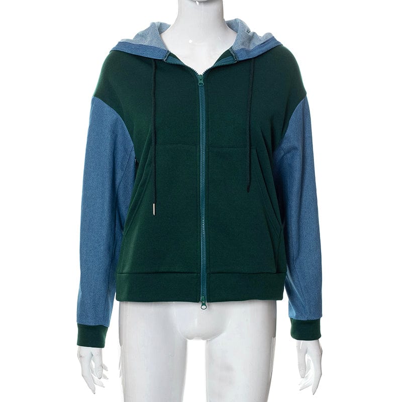 S / X22TP503 Green CUTENOVA X22TP503 women boutique fall clothing 2022 Long Sleeve Full Zip Up Hoodie