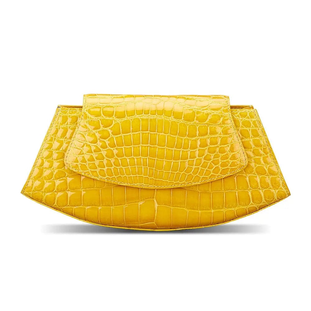 S / Yellow High quality ladies alligator handbag manufacturer chain purse handbag for women