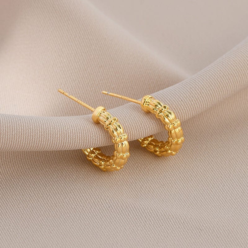 s925 silver post / Gold New trendy elegant earrings for women S925 silver needle niche design geometric C- shaped earrings online popular earrings