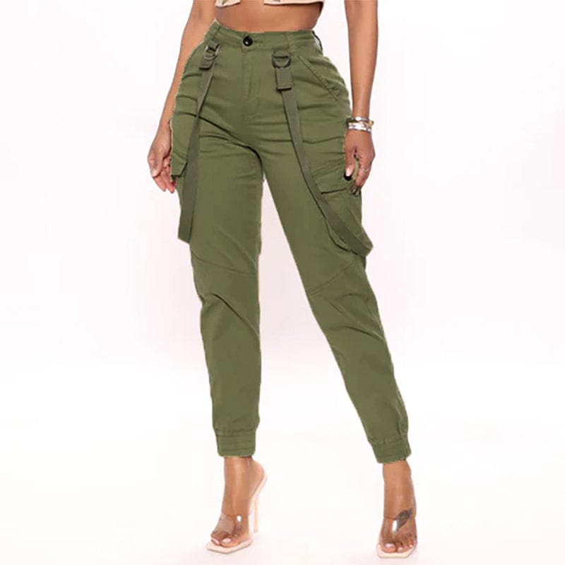 Sandtree K22PT345 2022 Pockets Zipper Ribbon Cargo Pants & Trousers Women Wholesale Women Jeans pantalones  Jeans Women