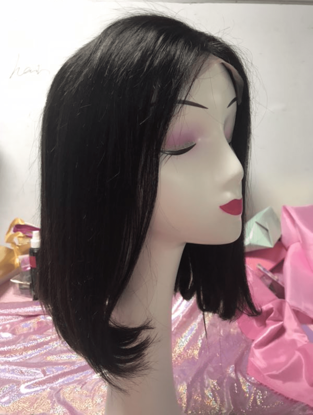 Sexy Lady Hair Natural Black Human Hair Closure Short Bob Wig For Black Women