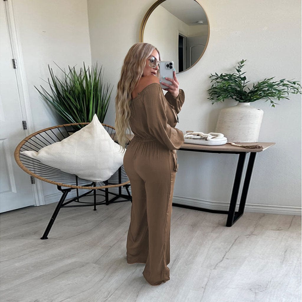 Sharee Clothing Stretchable With Pocket Off The Shoulder Jumpsuit Women Drawstring Woman Jumpsuit Elegant Cloths For Women