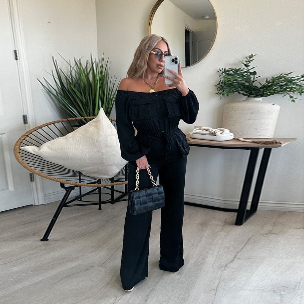 Sharee Clothing Stretchable With Pocket Off The Shoulder Jumpsuit Women Drawstring Woman Jumpsuit Elegant Cloths For Women