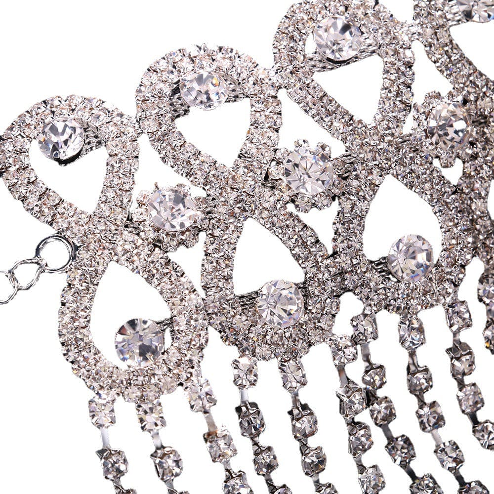 SHIHAN 2023 New Fashion Luxury Rhinestone Crystal Headband Mesh Headpiece Headbands for Women Bridal Silver Hair Jewelry