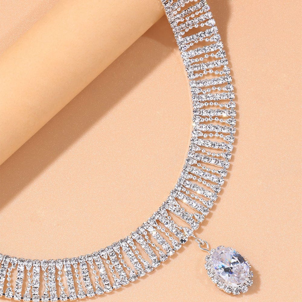 SHIHAN 2023 New Rhinestone Choker Necklace Jewelry Shiny Diamond Crystal Necklaces Jewelry For Women Birthday party Accessories